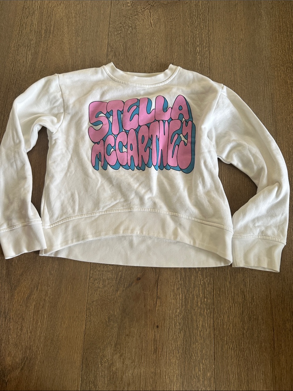 Stella McCartney White Sweatshirt with Pink & Teal Logo
